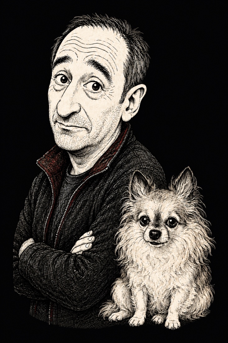 Illustration of Jeremy Hotz and Shackleton
